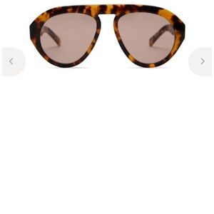 Elisa Johnson Val Sunglasses Tortoiseshell Aviator Sunglasses - Brown Lenses